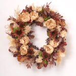 Cashmere Radiance - Cafe au Lait Peony, Brown Sunflower Front Door Wreath