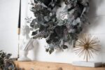 The Candlelit Evenings - Faux Dusty Door Winter Wreath shown in full, highlighting full wreath