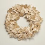 Cream Beige Soft Velvet Maple Leaf 22 inch Neutral Front Door Wreath - 22 inch
