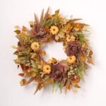 Close-up of blooms and berries on this First Harvest - Flocked Foxtail, Front Door Wreath