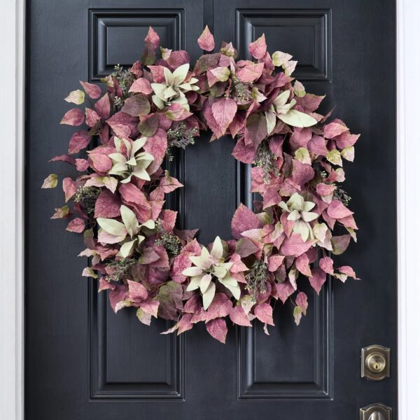 Autumn Beauty Front Door Fall Mauve and Mint Green Foliage Wreath Classic Everyday Wall Decor