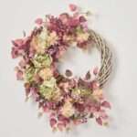 Alternate angle of the Mauve Mist - Green Peony, Front Door Wreath showing wreath face