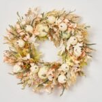 Blushing Autumn - Mixed Cream Pumpkin and Gourds, Neutral Front Door Wreath - Cream