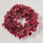 Alternate angle of the Burgundy Red Aspen Leaf Autumn Autumn Fall Wreath showing wreath face