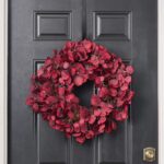 Burgundy Red Aspen Leaf Autumn Fall Wreath Front Door and Wall Décor - 24 inch