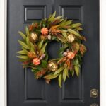 Alternate angle of the Chateau Harvest - Dried Look Front Door Wreath showing wreath face