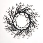 Black Glitter Twig Branch Halloween Fall Front Door Wreath - 28 inch - 28 inch