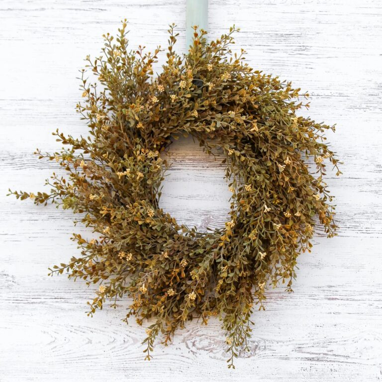 Fall Wheat Seeding Boxwood Mini Wreath or Candle Wreath Centerpiece