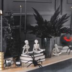 Alternate angle of the Noir Elegance - Midnight Pampas Water Illusion Arrangement showing bloom arrangement