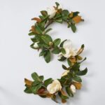 Real Touch White Magnolia Flower and Leaf All Seasons Garland Table Runner