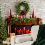 Side view of the Norfolk Collection - Real Touch Holiday Winter Wreath revealing frame and