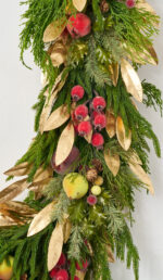 Alternate angle of the Della Robbia Style Christmas Holiday Christmas Holiday Garland showing full length