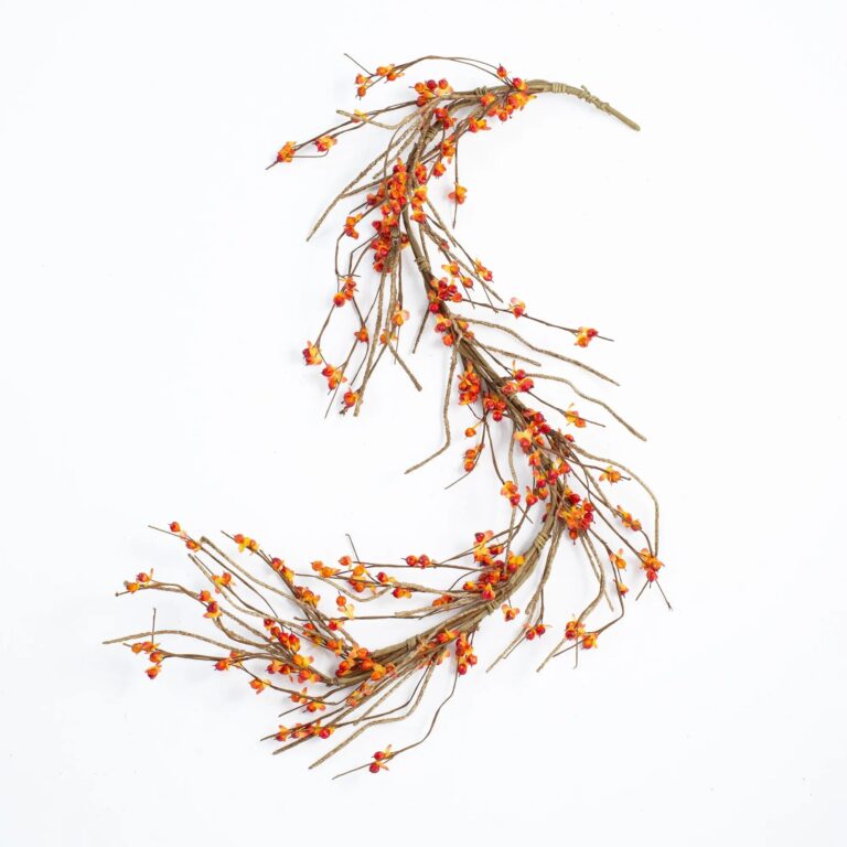 Wild Bittersweet Berry and Twig Mantle Fall Garland Table Runner