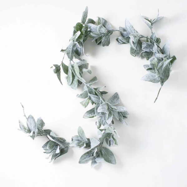 Faux Lamb's Ear Greenery Everyday Spring Summer Table Runner and Mantel Garland - Green
