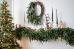 Alternate angle of the Winter's Bounty - Mixed Juniper, Christmas Mantle Garland showing full length