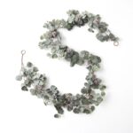 Candlelit Evenings - Faux Dusty Green Silver Dollar Eucalyptus Christmas Mantel Garland or Winter Table