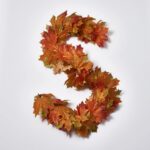 Classic Fall Harvest Maple Leaf Table Runner Mantel Garland - Orange