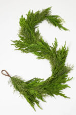 Alternate angle of the Deluxe Real Touch Winter Greenery Christmas Mantel Garland showing full length