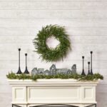 Close-up of greenery along the garland on this Seeding Winter Juniper Berry Greenery Classic Christmas