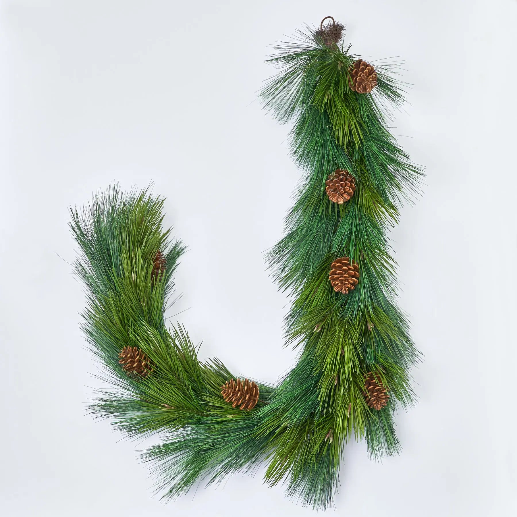 GAR1147DeluxeLongNeedlePine_PineconeThickWinterGreeneryChristmasGarlan.jpg Deluxe Long Needle Pine and Pinecone Thick Winter Greenery Christmas Garland - 6 Foot 72