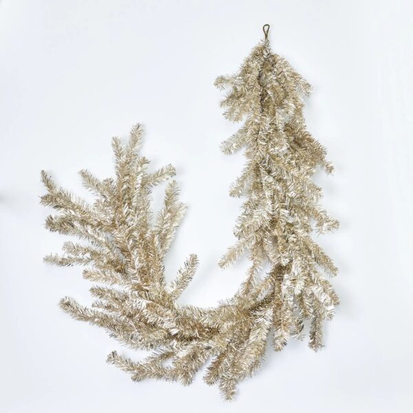 Silver and Gold Metallic Soft Touch Tinsel Christmas Garland Glitzy New Year's Holiday Party Decor