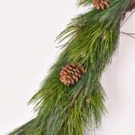 Alternate angle of the Pre - Lit Long Needle Pinecone Christmas Garland showing full length