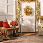 The Dried - Look Wheat Grass Norfolk Pine Garland shown in full, highlighting garland texture