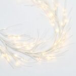 120 LED Lighted Plug In White Wire - Wrapped Branch Christmas Garland Fall Mantel Decor