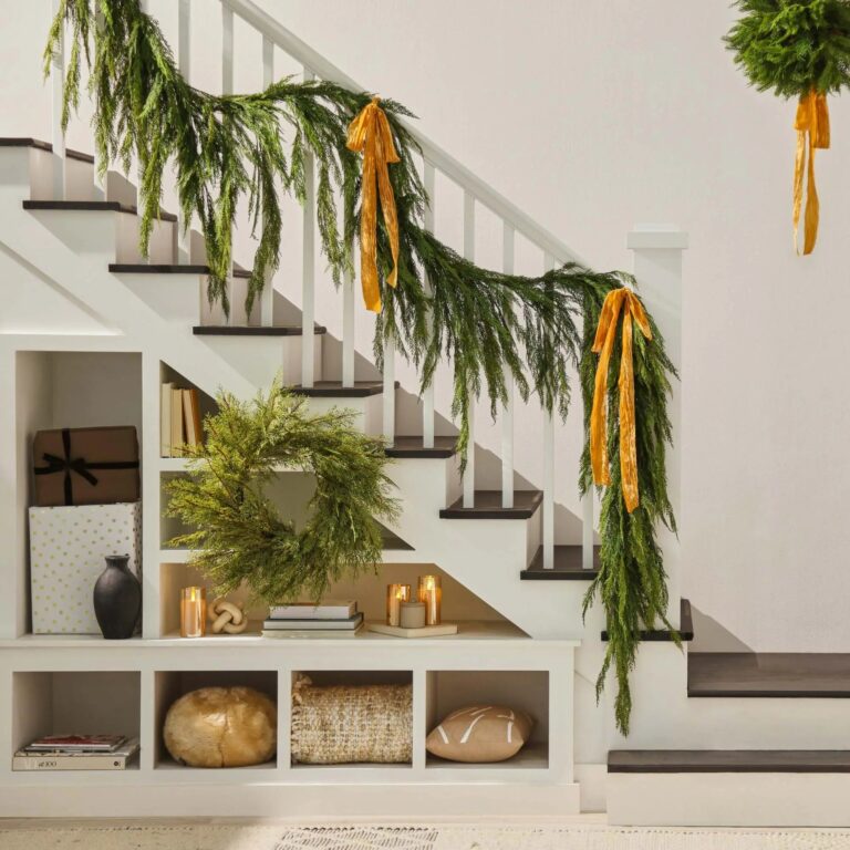 Draping Real Touch Lebanon Cedar Garland Dripping Winter Greenery Christmas Decor - 4 Foot 48