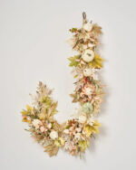 Blushing Autumn - Mixed Cream Pumpkin and Gourd Neutral Fall Mantle Garland Table Runner