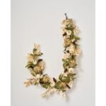 6ft Faux Pumpkin & Bleached Garland for Mantel - Green
