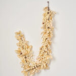 Harvest Shimmer - Bleached Oak Leaf and Acorn Fall Mantle Garland Table Runner