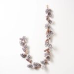 Snow Flocked Brown Mixed Natural Wired Pinecone Winter Holiday Christmas Mantle Garland - 6 Foot