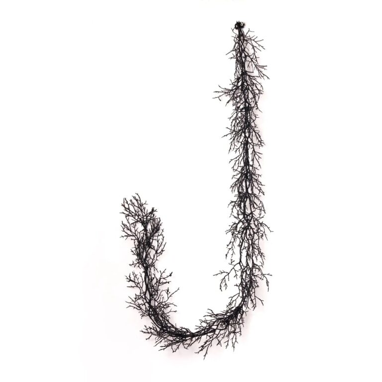 Black Glitter Twig Branch Halloween Fall Mantle Garland Table Runner - 5.5' - 5.5 Foot