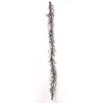Alternate angle of the Black Glitter Twig Branch Halloween Fall Mantle Garland showing full length