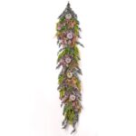 The Witches Brew - Purple Pumpkin, Fall Mantle Garland shown in full, highlighting garland texture