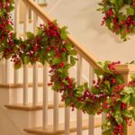 Real Touch Salal Leaf and Red Mixed Crabapple Berry Holiday Christmas Garland Table Runner