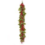Detail view of berry and foliage detail from the Real Touch Salal Leaf Holiday Christmas