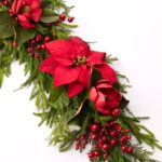 Alternate angle of the Real Touch Mixed Winter Greenery, Christmas Centerpiece Garland showing full length