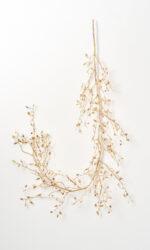 Detail view of berry and foliage detail from the Gold Metallic Mini Leaf Branch Branch