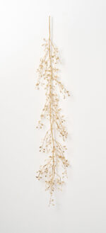 Alternate angle of the Gold Metallic Mini Leaf Branch Branch Accent Garland showing full length