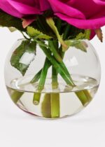 Detail view of stem and foliage layering from the Real Touch Rose Arrangement - 7.75
