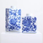 Blue and White Floral Chinoiserie Porcelain Decor Vase - Available in 2 Sizes
