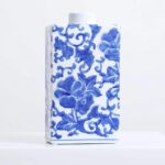 Detail view of glass texture detail from the Blue and White Floral Chinoiserie Porcelain Decor