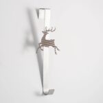 Farmhouse White Galvanized Metal Over Door Christmas Holiday Reindeer Wreath Hanger - Default Title