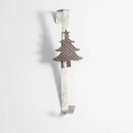 Farmhouse White Galvanized Metal Holiday Christmas Tree Wreath Hanger - Default Title