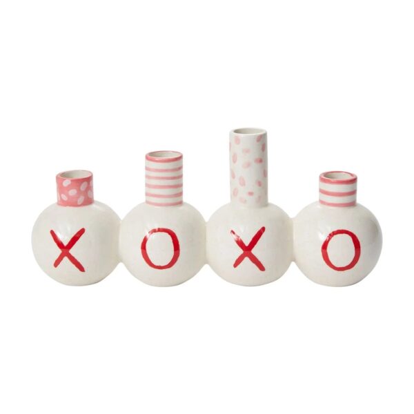Ceramic XOXO Valentine Love Note Bud Vase Decor - Default Title