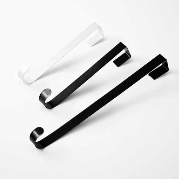 Classic Over Door Black and White Metal Wreath Hanger