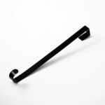 Alternate angle of the Classic Over Door Black White Metal Wreath Hanger showing wreath face