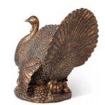Detail view of full decorative shape from the Large Bronzed Thanksgiving Turkey Centerpiece Fall Tabletop